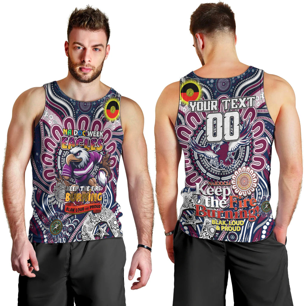 Custom NAIDOC Week 2024 Eagles Men Tank Top Mascot Rugby - Vibe Hoodie Shop