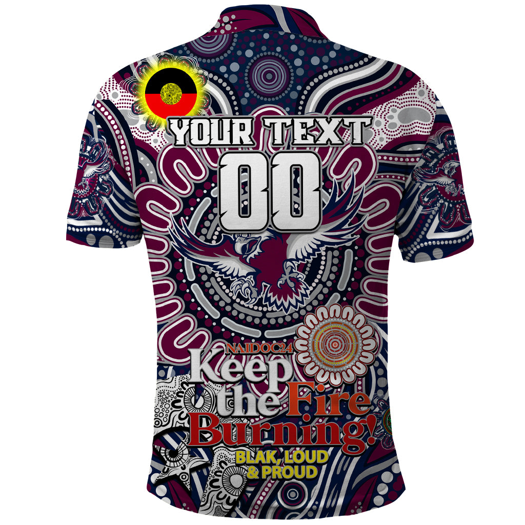 Custom NAIDOC Week 2024 Eagles Polo Shirt Mascot Rugby - Vibe Hoodie Shop
