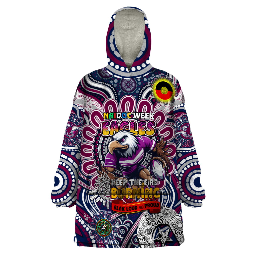 Custom NAIDOC Week 2024 Eagles Wearable Blanket Hoodie Mascot Rugby - Vibe Hoodie Shop