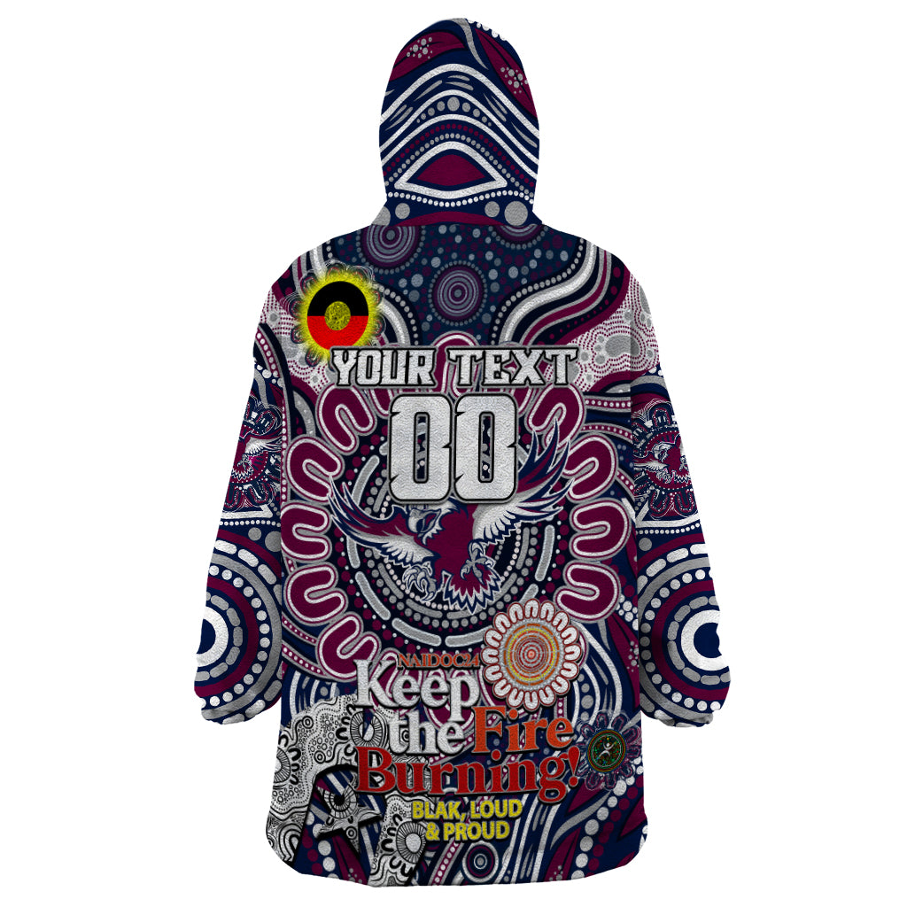 Custom NAIDOC Week 2024 Eagles Wearable Blanket Hoodie Mascot Rugby - Vibe Hoodie Shop