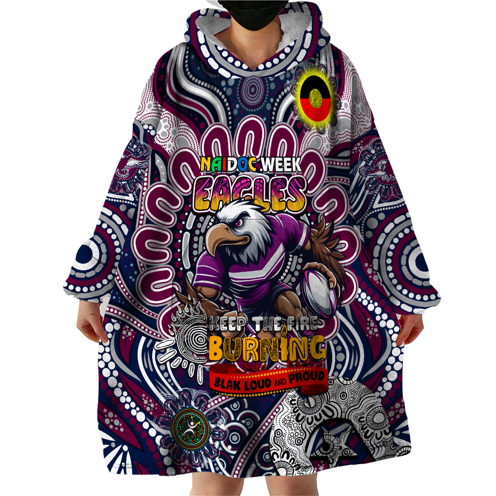 Custom NAIDOC Week 2024 Eagles Wearable Blanket Hoodie Mascot Rugby - Vibe Hoodie Shop