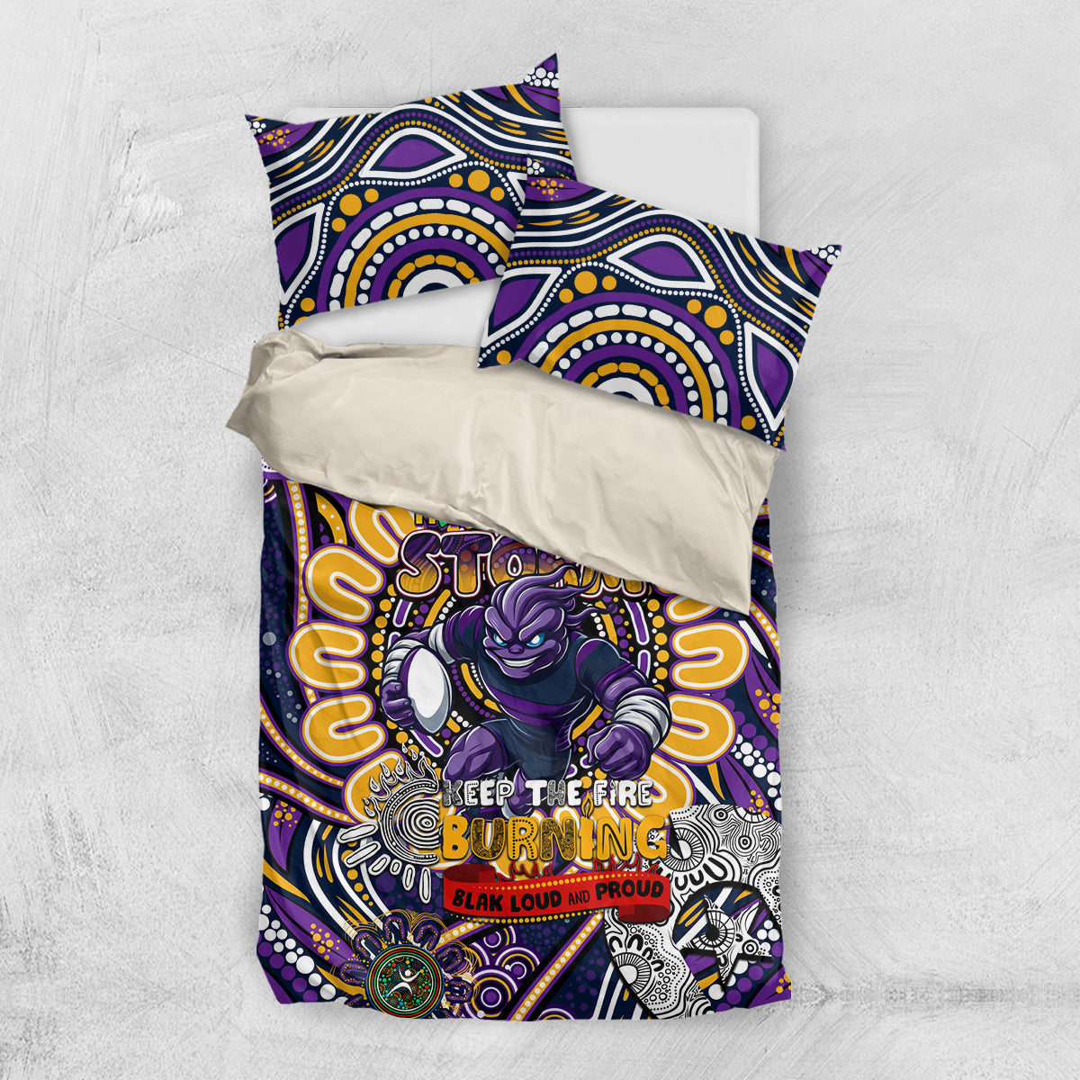 NAIDOC Week 2024 Storm Bedding Set Mascot Rugby - Vibe Hoodie Shop