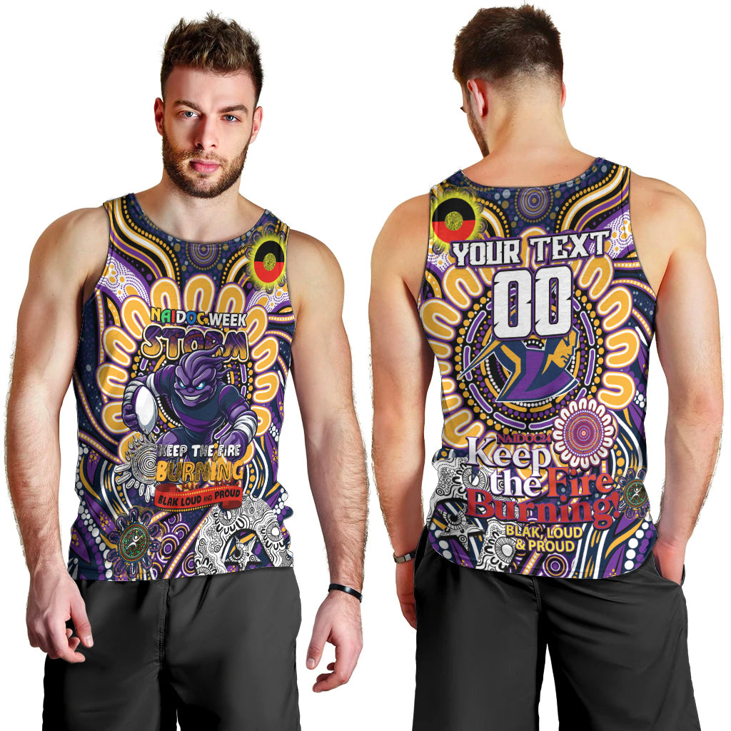 Custom NAIDOC Week 2024 Storm Men Tank Top Mascot Rugby - Vibe Hoodie Shop