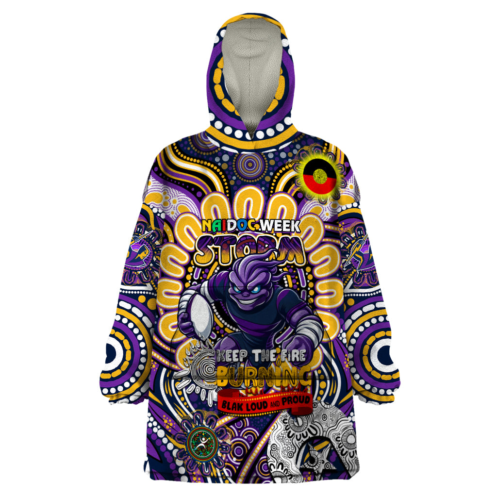 Custom NAIDOC Week 2024 Storm Wearable Blanket Hoodie Mascot Rugby - Vibe Hoodie Shop