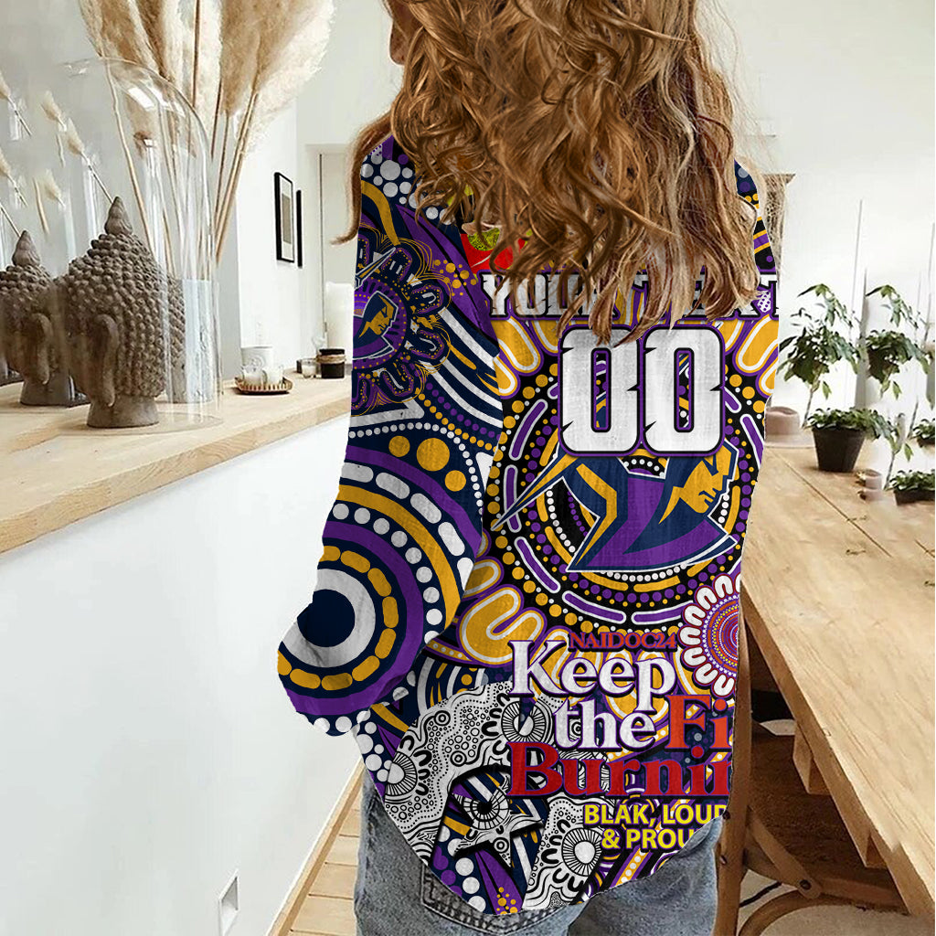 Custom NAIDOC Week 2024 Storm Women Casual Shirt Mascot Rugby - Vibe Hoodie Shop