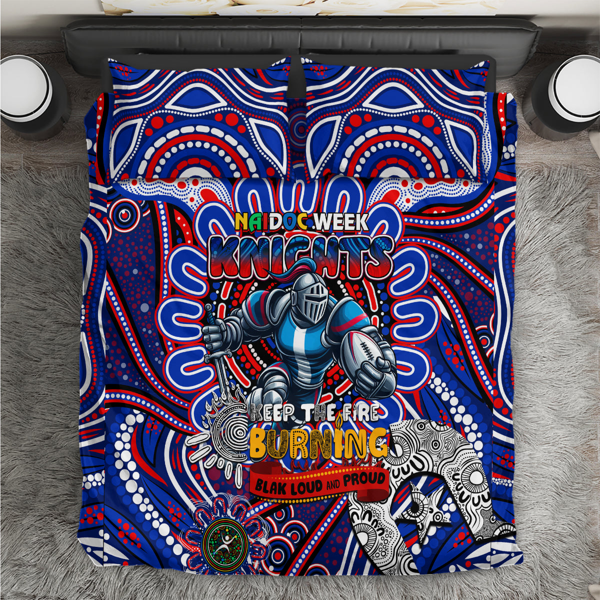 NAIDOC Week 2024 Knights Bedding Set Mascot Rugby - Vibe Hoodie Shop