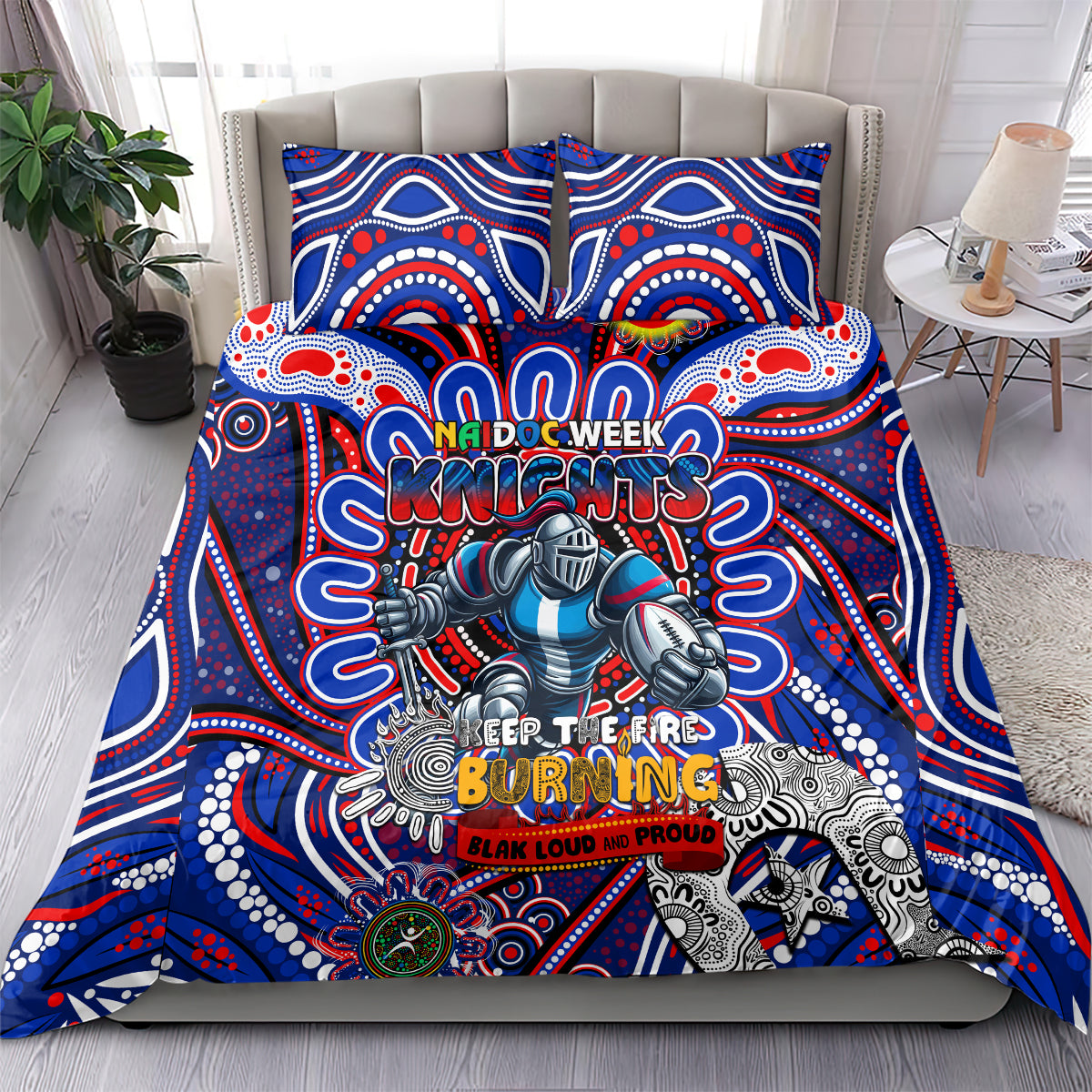 NAIDOC Week 2024 Knights Bedding Set Mascot Rugby - Vibe Hoodie Shop
