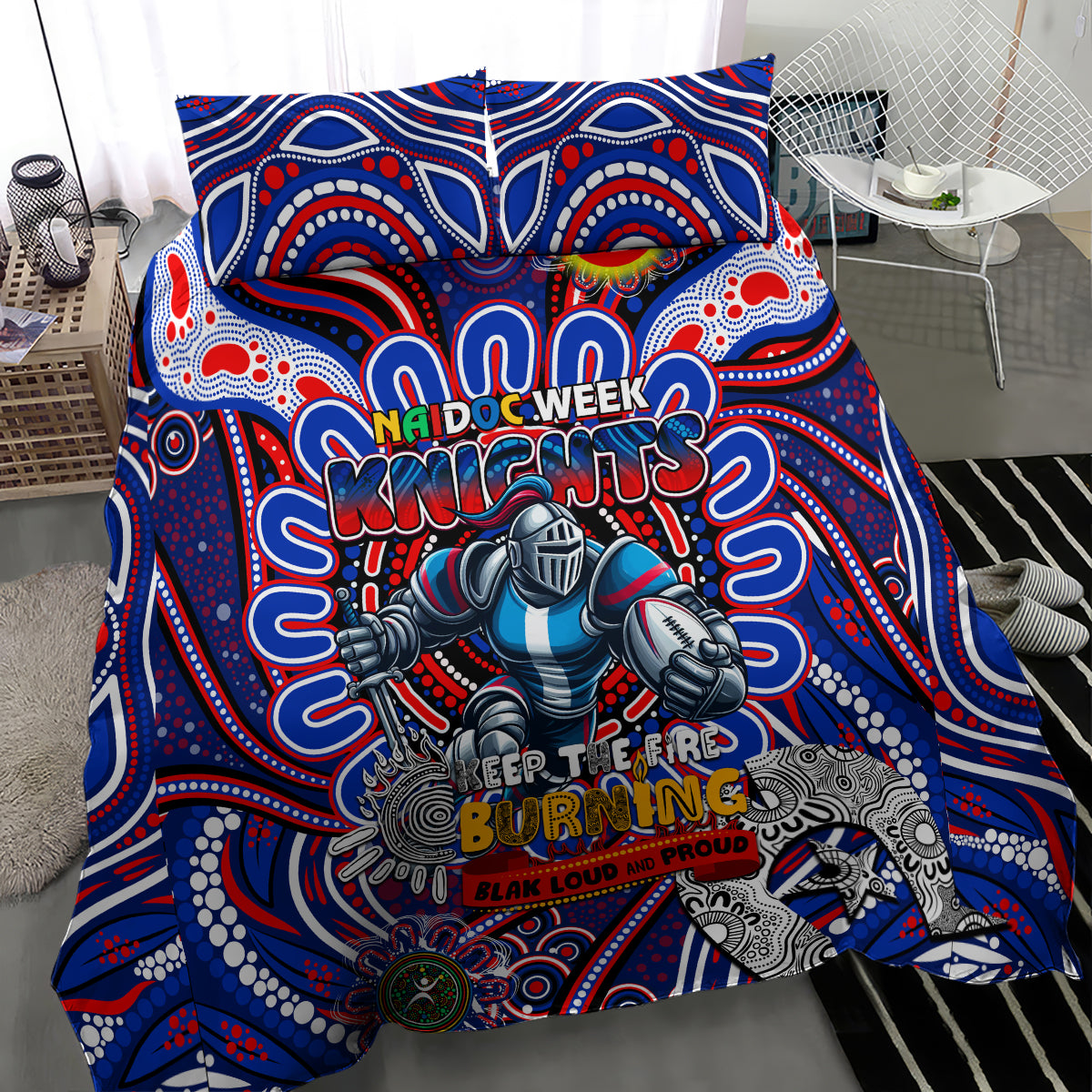 NAIDOC Week 2024 Knights Bedding Set Mascot Rugby - Vibe Hoodie Shop