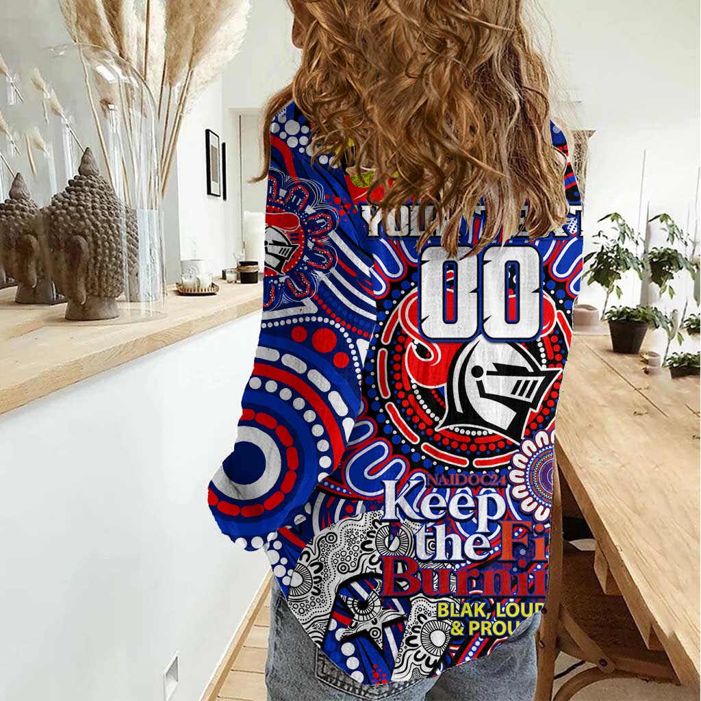 Custom NAIDOC Week 2024 Knights Women Casual Shirt Mascot Rugby - Vibe Hoodie Shop