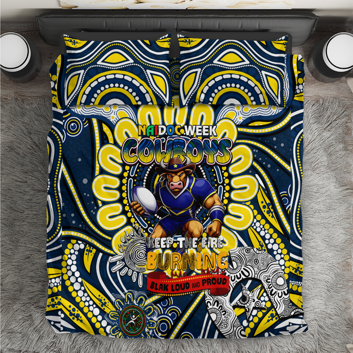 NAIDOC Week 2024 Cowboys Bedding Set Mascot Rugby - Vibe Hoodie Shop