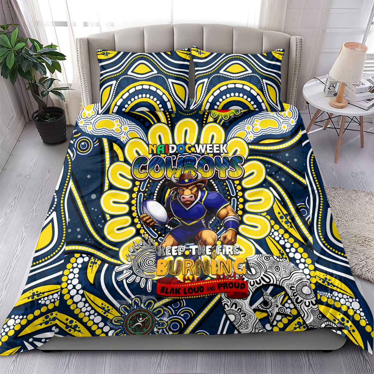 NAIDOC Week 2024 Cowboys Bedding Set Mascot Rugby - Vibe Hoodie Shop