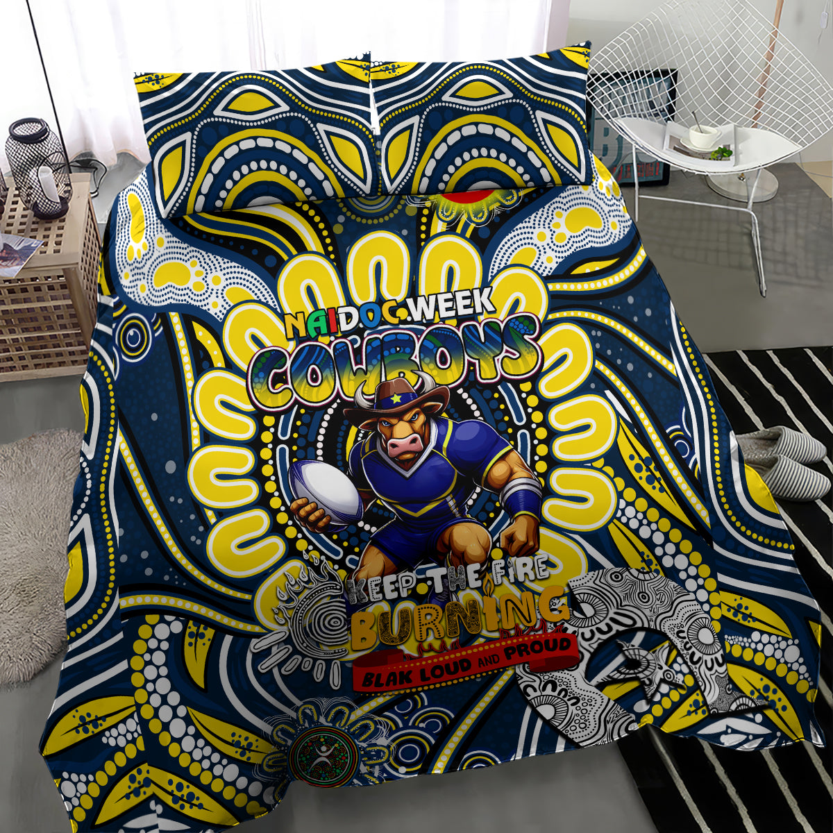 NAIDOC Week 2024 Cowboys Bedding Set Mascot Rugby - Vibe Hoodie Shop