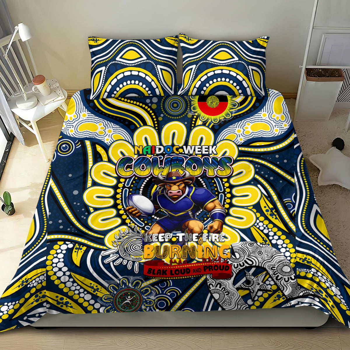 NAIDOC Week 2024 Cowboys Bedding Set Mascot Rugby - Vibe Hoodie Shop