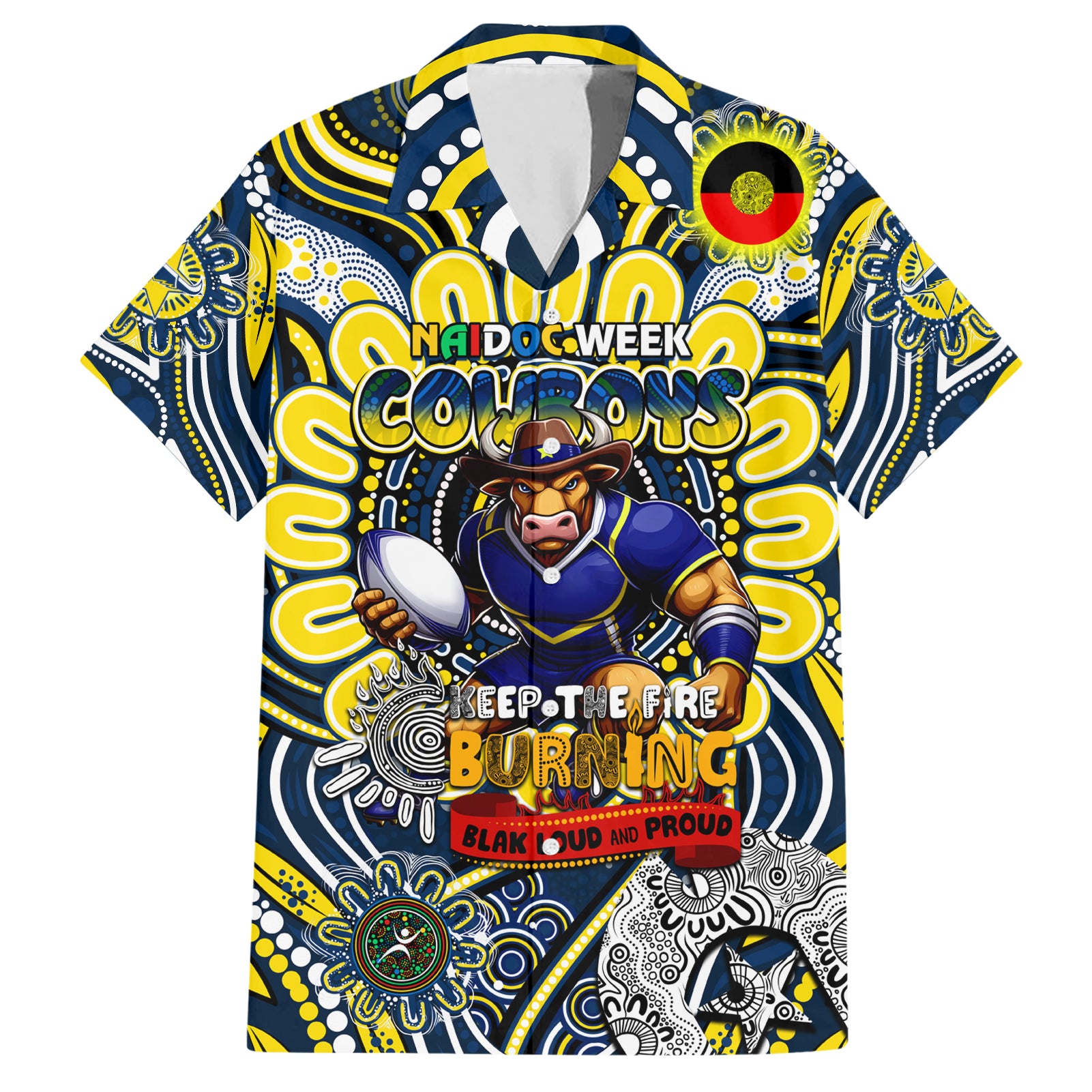 Custom NAIDOC Week 2024 Cowboys Hawaiian Shirt Mascot Rugby - Vibe Hoodie Shop