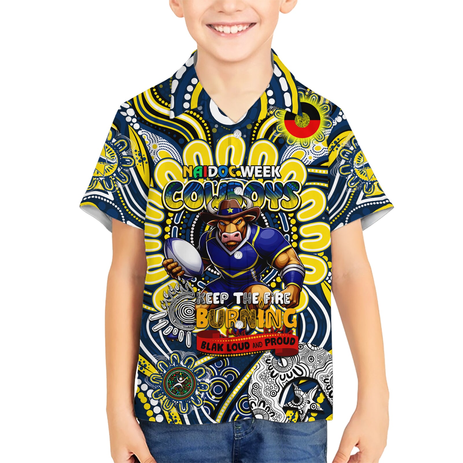 Custom NAIDOC Week 2024 Cowboys Hawaiian Shirt Mascot Rugby - Vibe Hoodie Shop