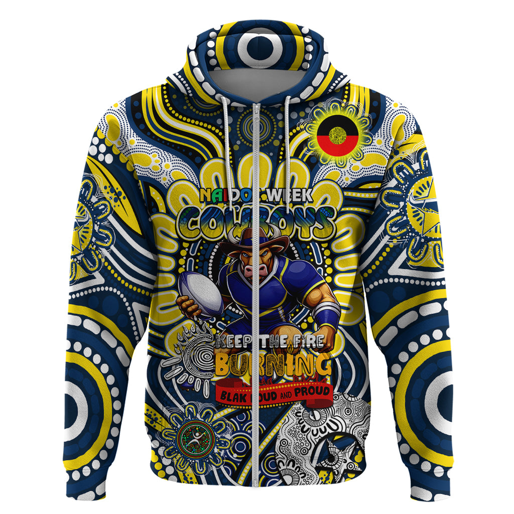 Custom NAIDOC Week 2024 Cowboys Hoodie Mascot Rugby - Vibe Hoodie Shop