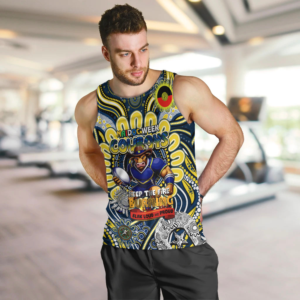 Custom NAIDOC Week 2024 Cowboys Men Tank Top Mascot Rugby - Vibe Hoodie Shop