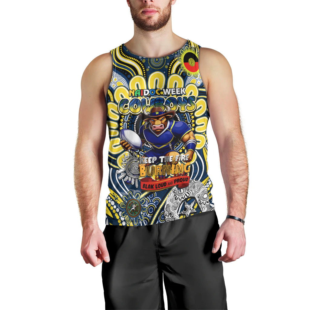 Custom NAIDOC Week 2024 Cowboys Men Tank Top Mascot Rugby - Vibe Hoodie Shop