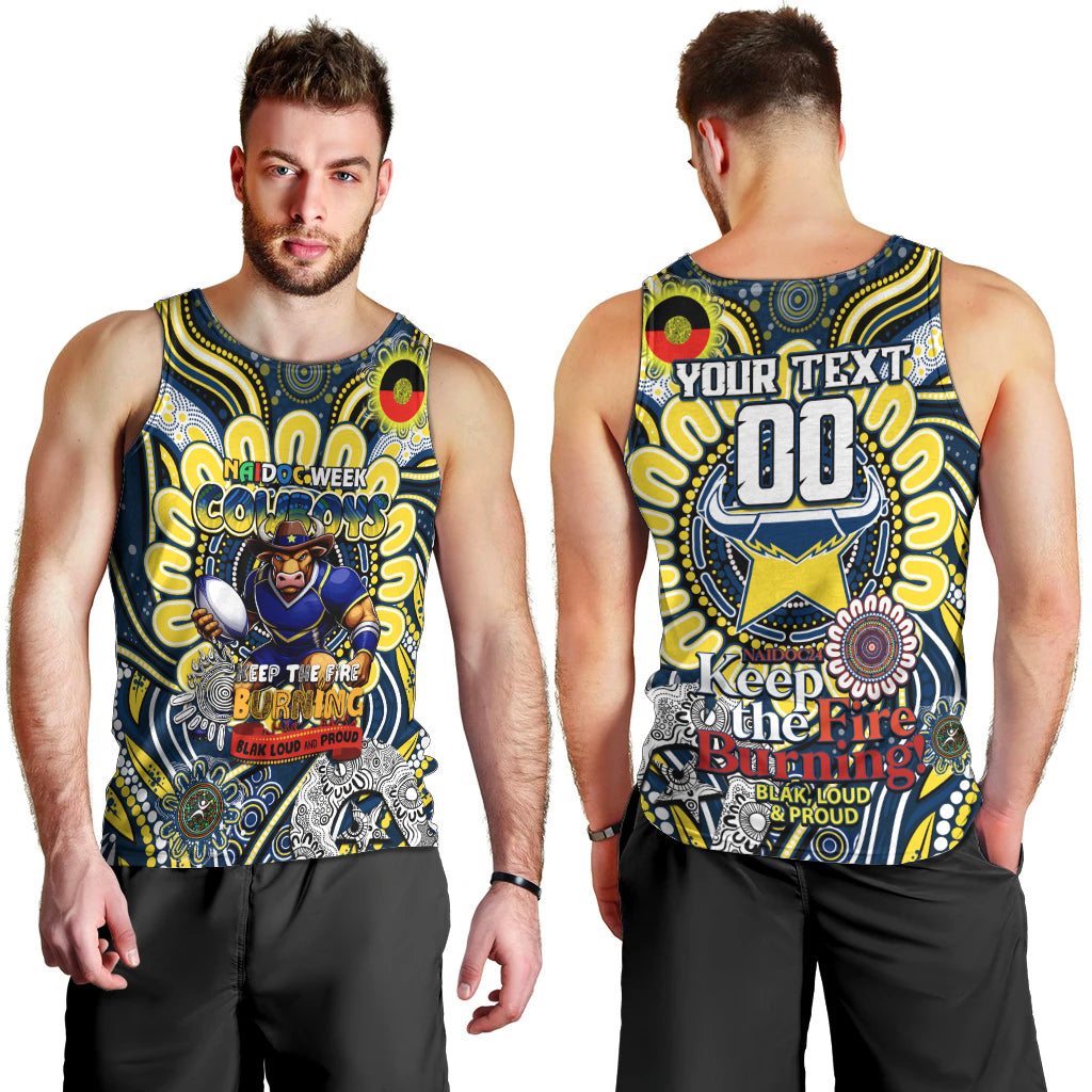 Custom NAIDOC Week 2024 Cowboys Men Tank Top Mascot Rugby - Vibe Hoodie Shop