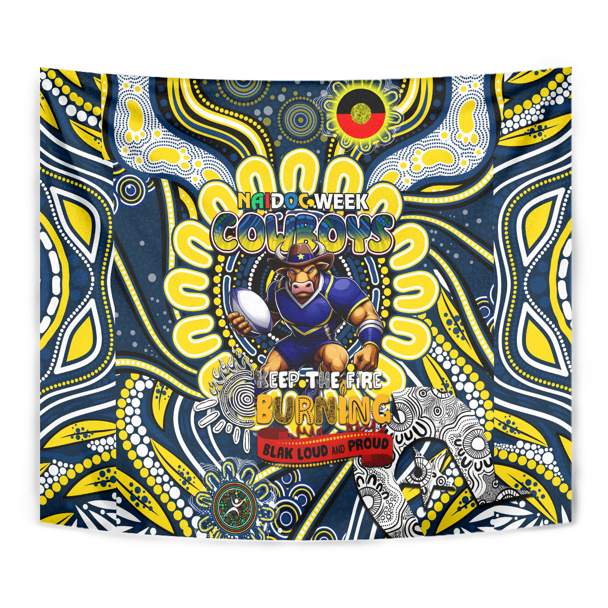 NAIDOC Week 2024 Cowboys Tapestry Mascot Rugby - Vibe Hoodie Shop