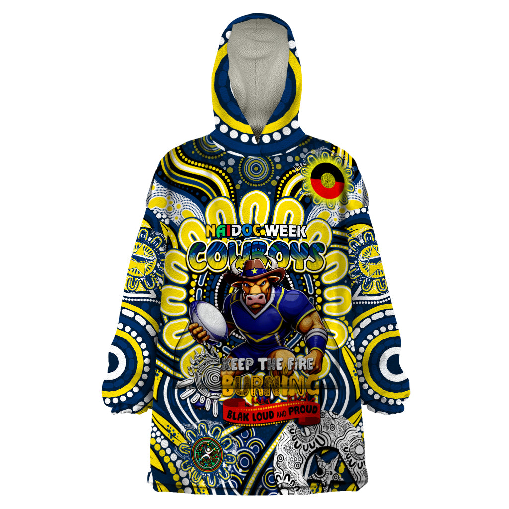 Custom NAIDOC Week 2024 Cowboys Wearable Blanket Hoodie Mascot Rugby - Vibe Hoodie Shop