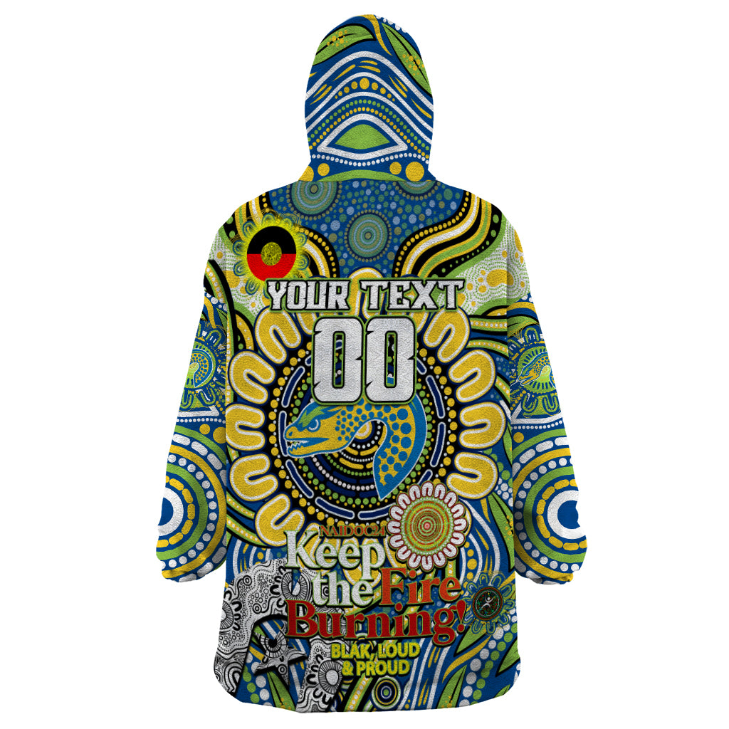 Custom NAIDOC Week 2024 Eels Wearable Blanket Hoodie Mascot Rugby - Vibe Hoodie Shop