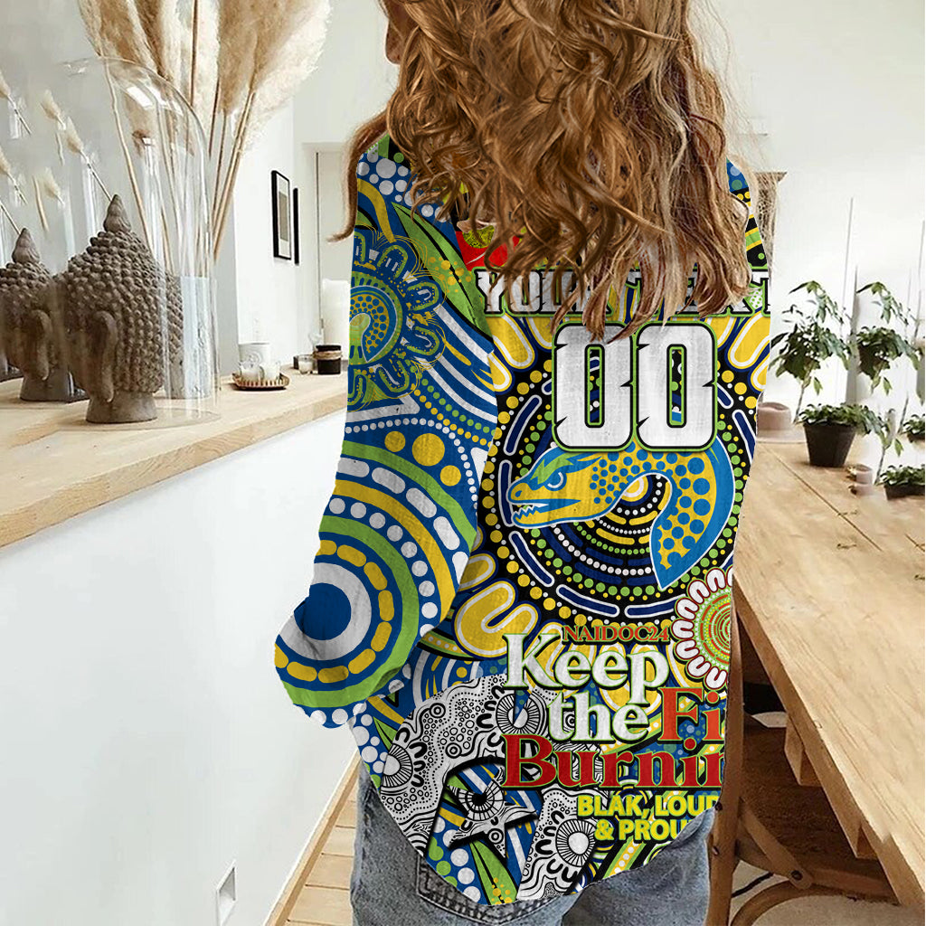 Custom NAIDOC Week 2024 Eels Women Casual Shirt Mascot Rugby - Vibe Hoodie Shop