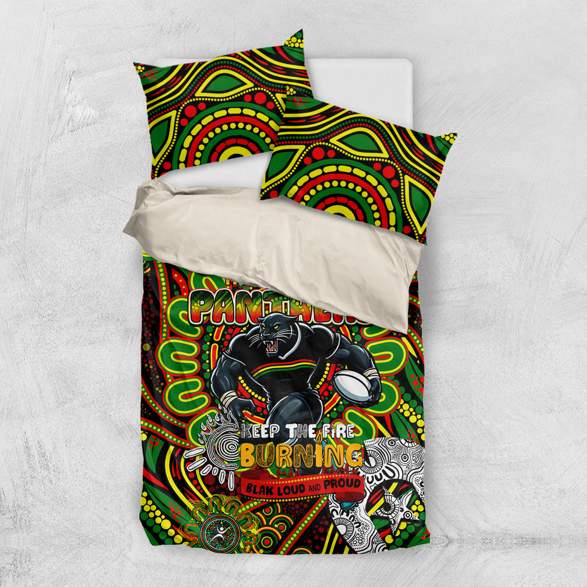 NAIDOC Week 2024 Panthers Bedding Set Mascot Rugby - Vibe Hoodie Shop