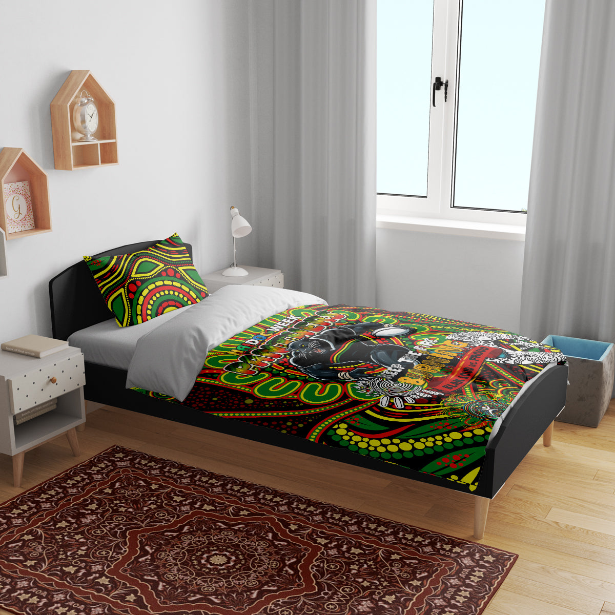 NAIDOC Week 2024 Panthers Bedding Set Mascot Rugby - Vibe Hoodie Shop