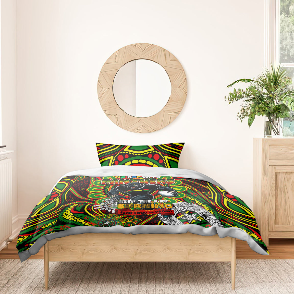 NAIDOC Week 2024 Panthers Bedding Set Mascot Rugby - Vibe Hoodie Shop