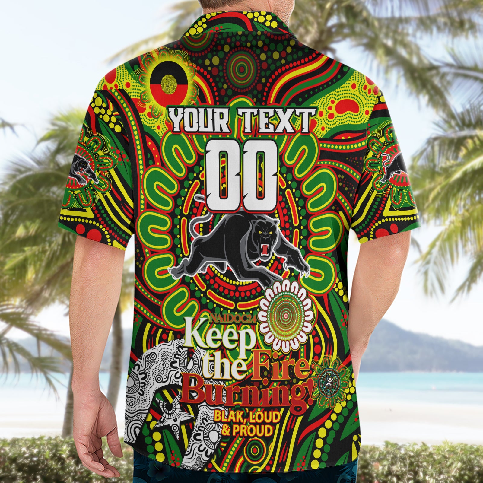 Custom NAIDOC Week 2024 Panthers Hawaiian Shirt Mascot Rugby - Vibe Hoodie Shop