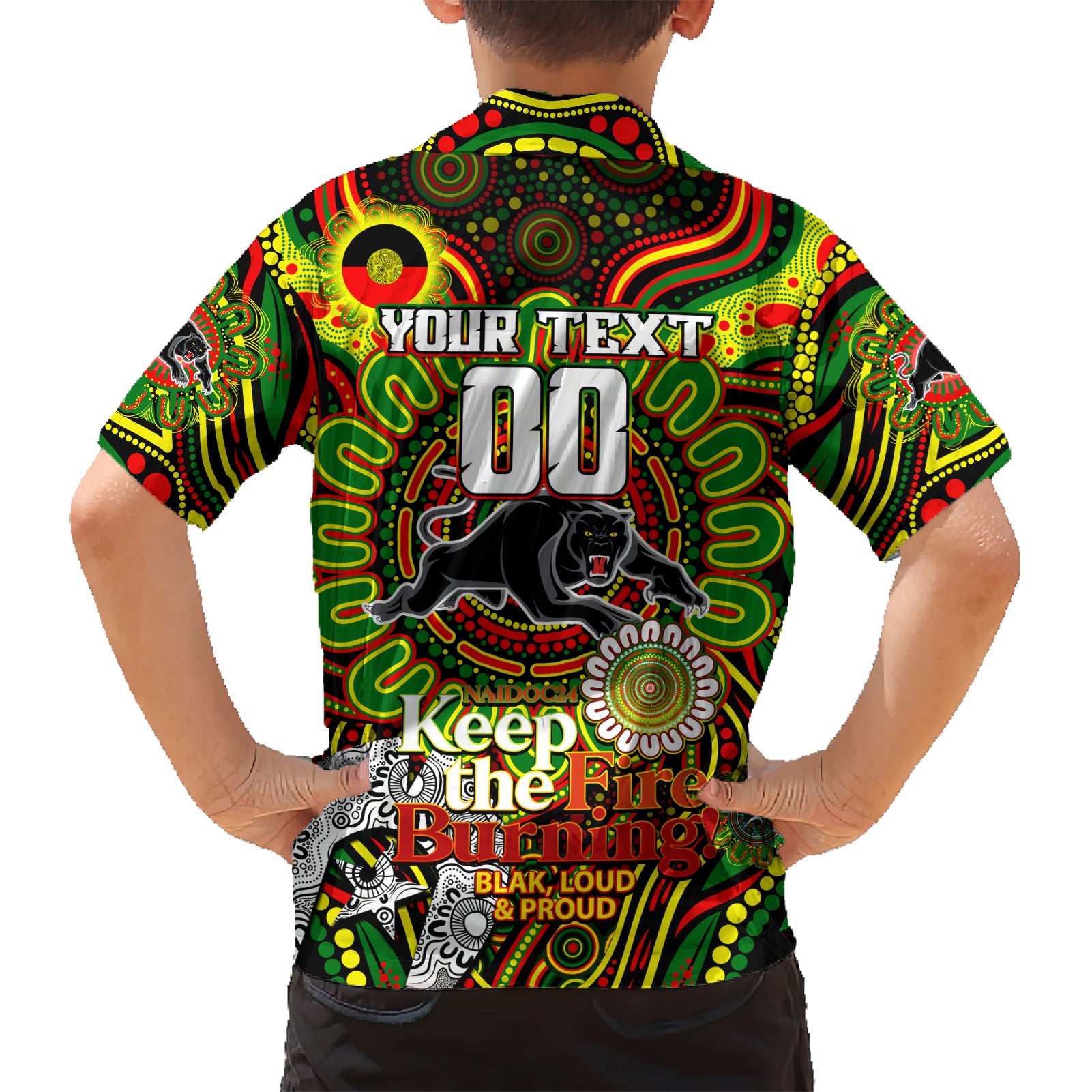 Custom NAIDOC Week 2024 Panthers Hawaiian Shirt Mascot Rugby - Vibe Hoodie Shop