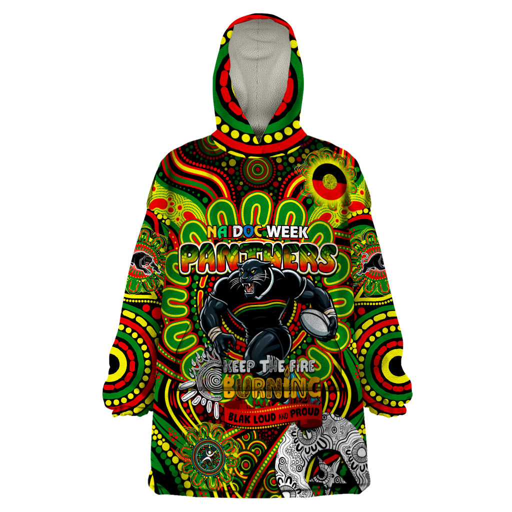 Custom NAIDOC Week 2024 Panthers Wearable Blanket Hoodie Mascot Rugby - Vibe Hoodie Shop