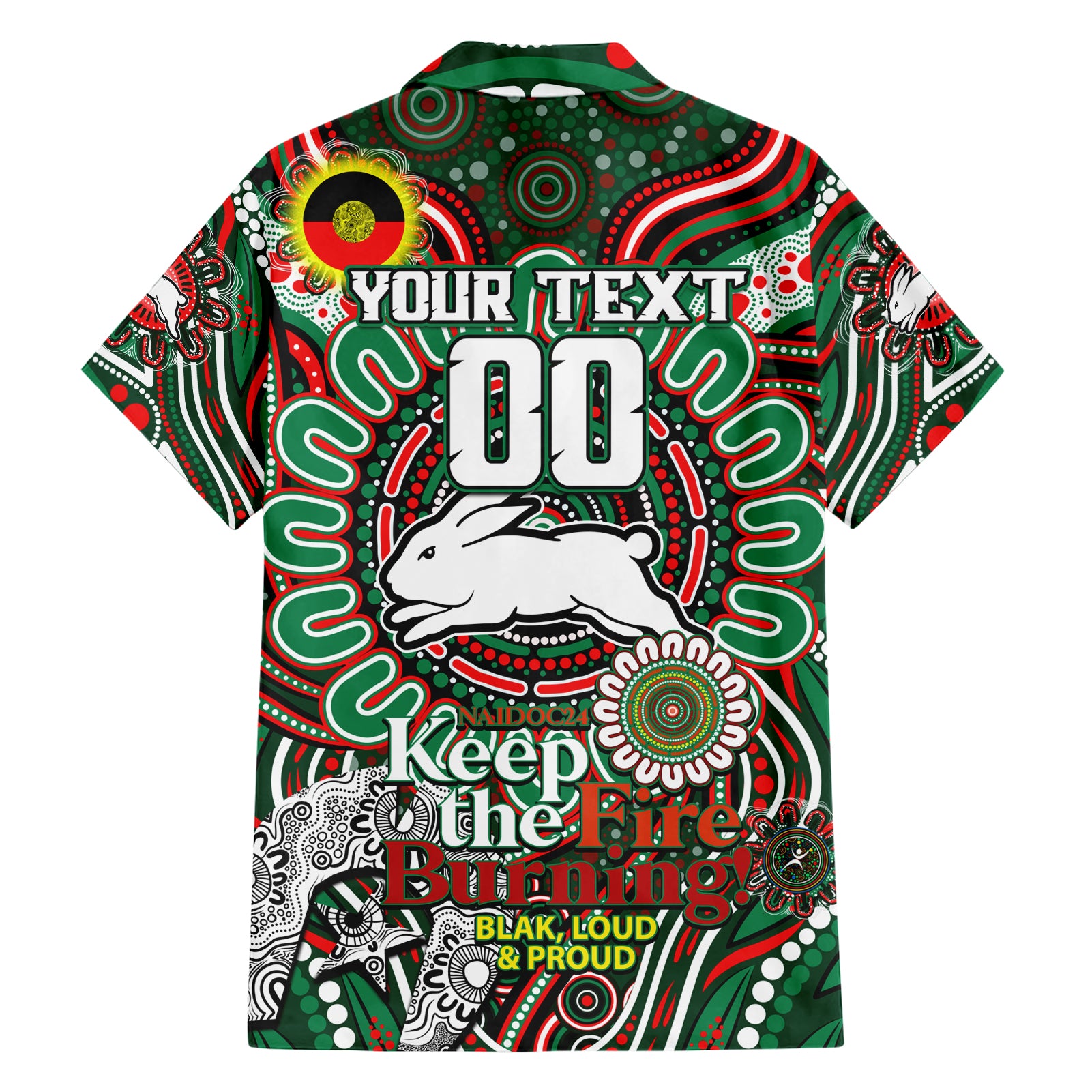 Custom NAIDOC Week 2024 Rabbitohs Hawaiian Shirt Mascot Rugby - Vibe Hoodie Shop