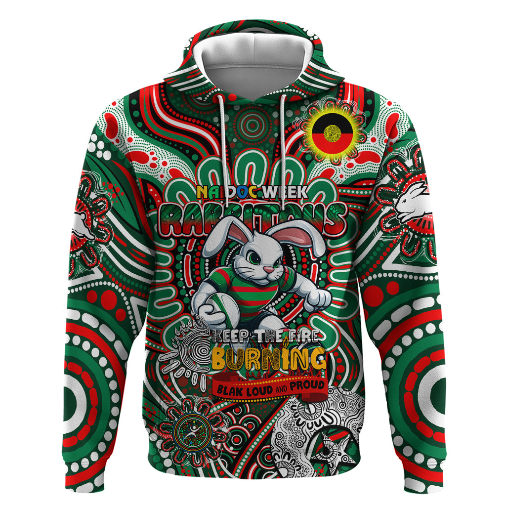 Custom NAIDOC Week 2024 Rabbitohs Hoodie Mascot Rugby - Vibe Hoodie Shop