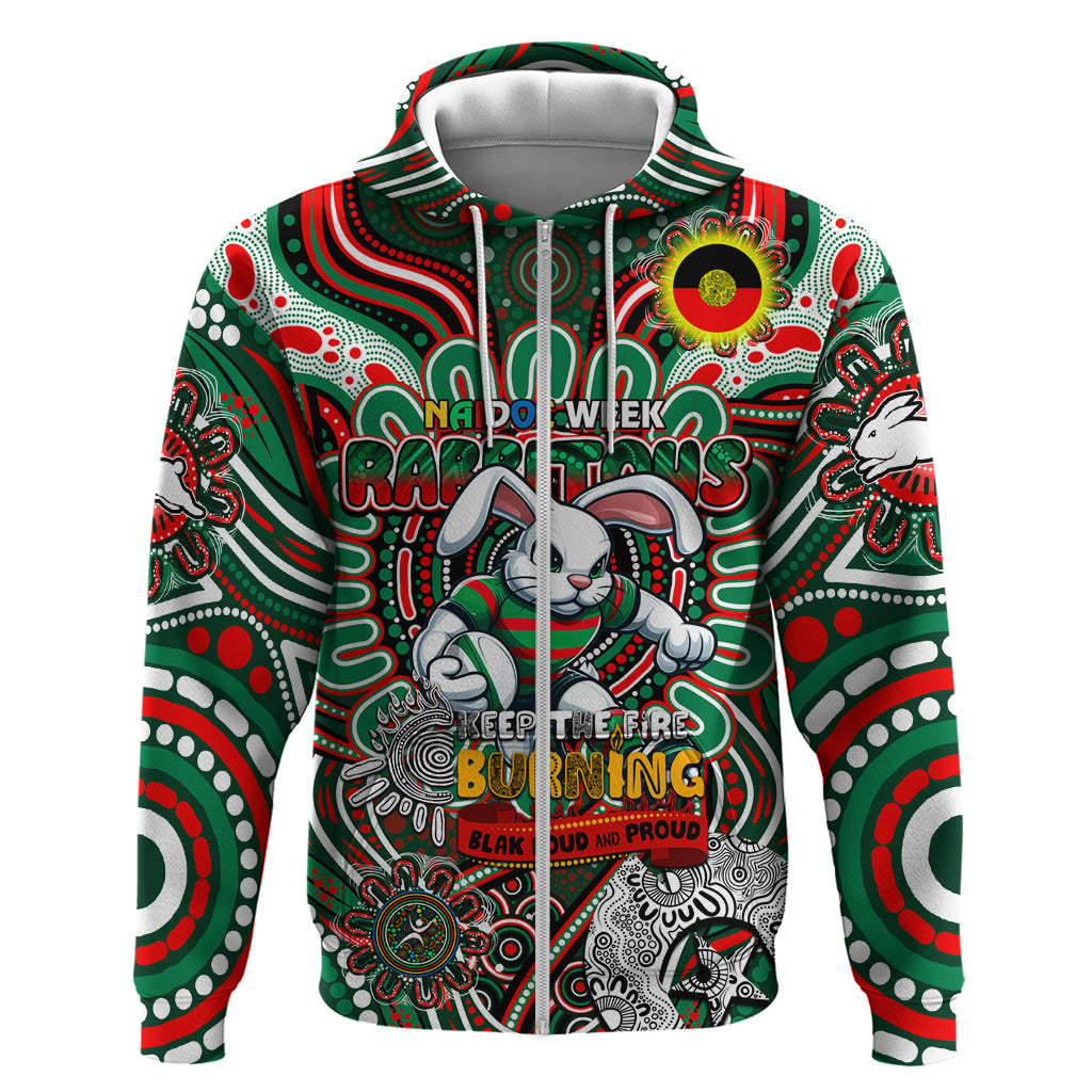 Custom NAIDOC Week 2024 Rabbitohs Hoodie Mascot Rugby - Vibe Hoodie Shop