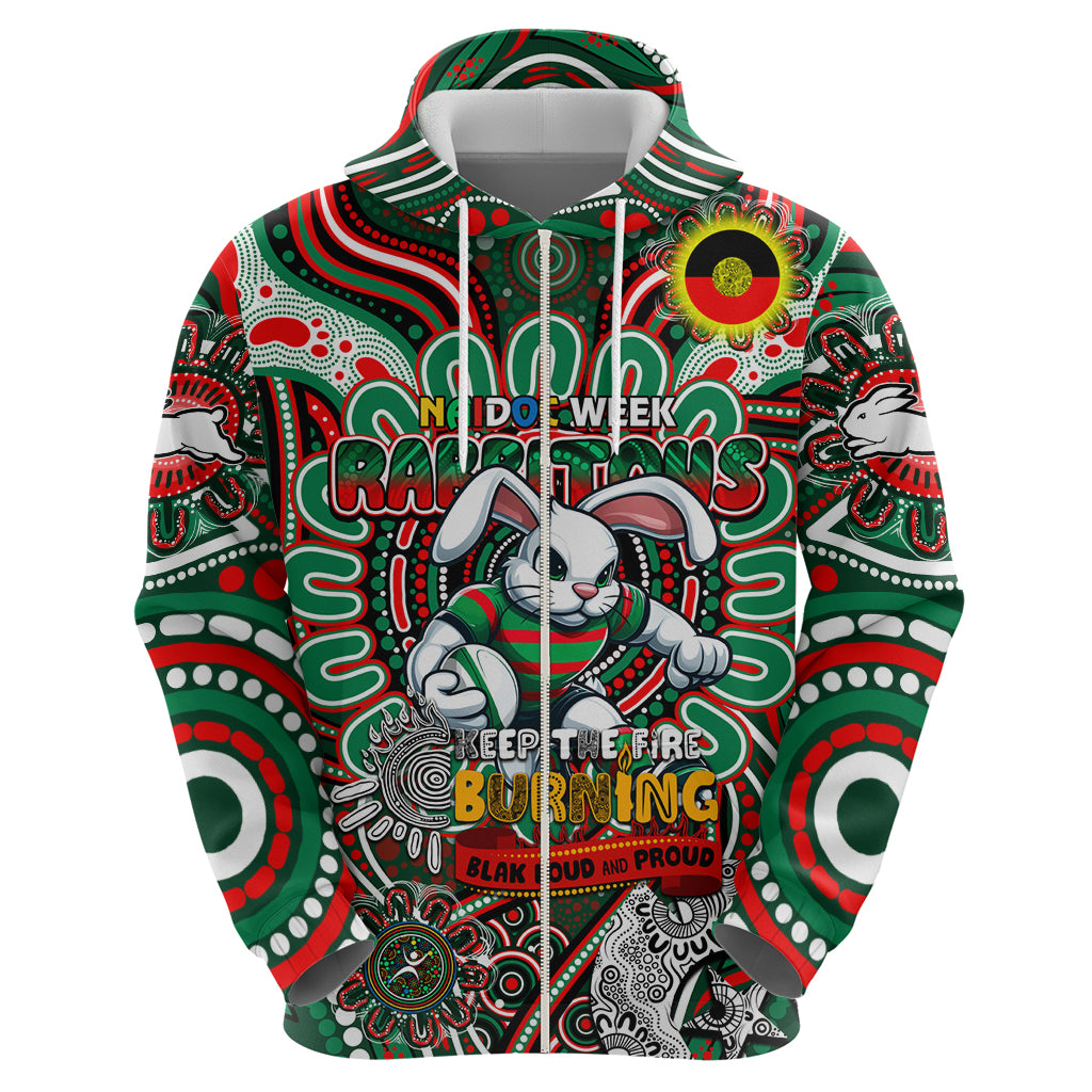 Custom NAIDOC Week 2024 Rabbitohs Hoodie Mascot Rugby - Vibe Hoodie Shop