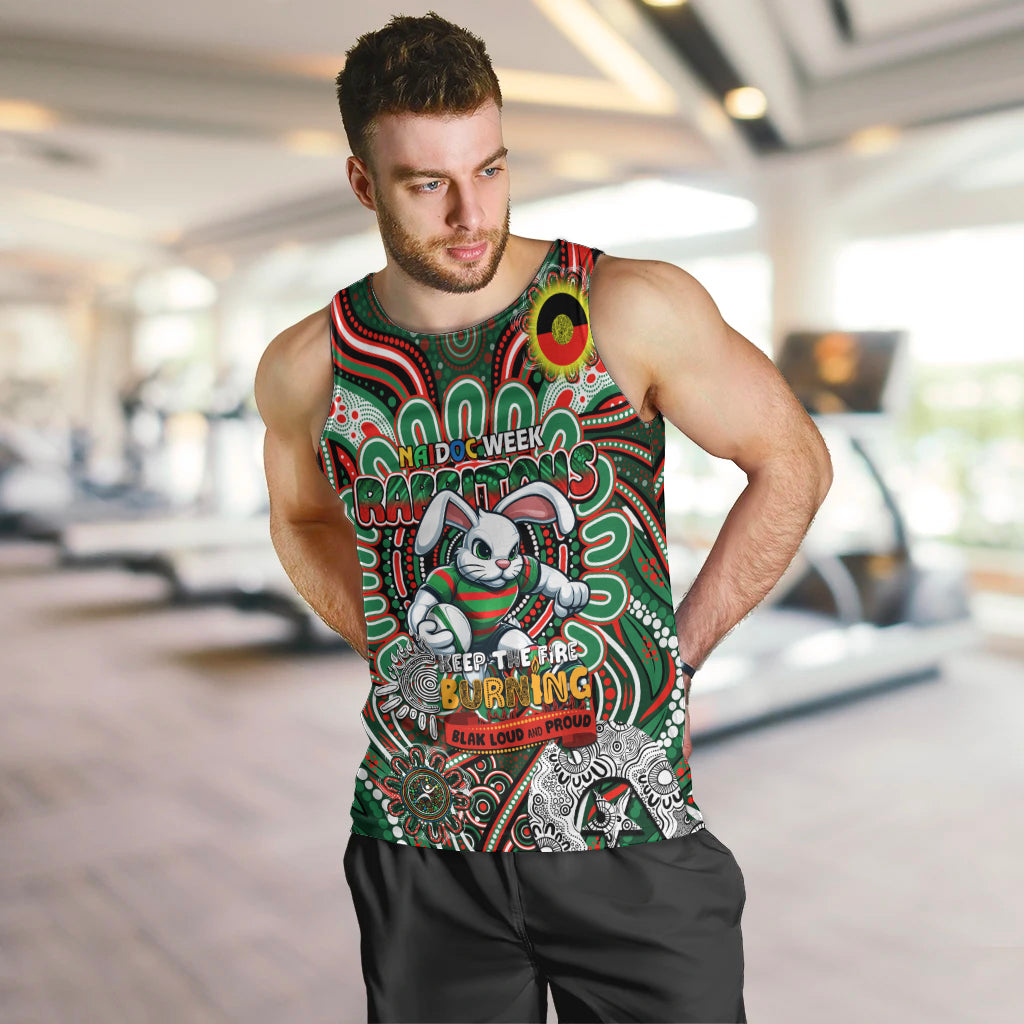 Custom NAIDOC Week 2024 Rabbitohs Men Tank Top Mascot Rugby - Vibe Hoodie Shop