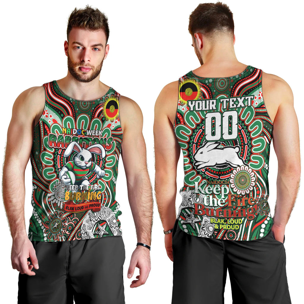 Custom NAIDOC Week 2024 Rabbitohs Men Tank Top Mascot Rugby - Vibe Hoodie Shop