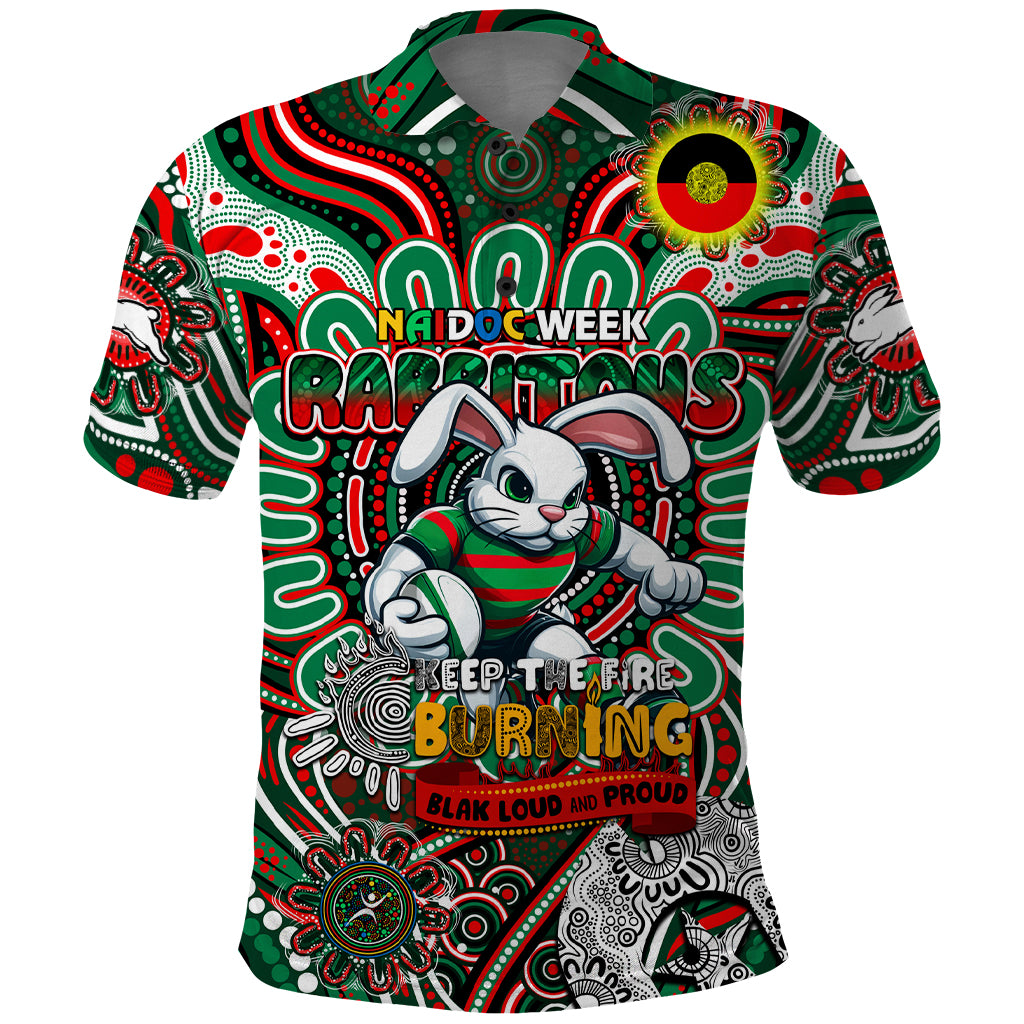 Custom NAIDOC Week 2024 Rabbitohs Polo Shirt Mascot Rugby - Vibe Hoodie Shop