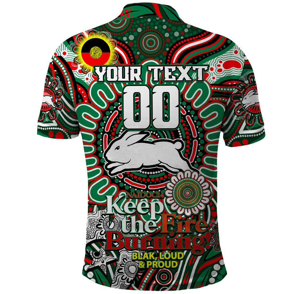 Custom NAIDOC Week 2024 Rabbitohs Polo Shirt Mascot Rugby - Vibe Hoodie Shop