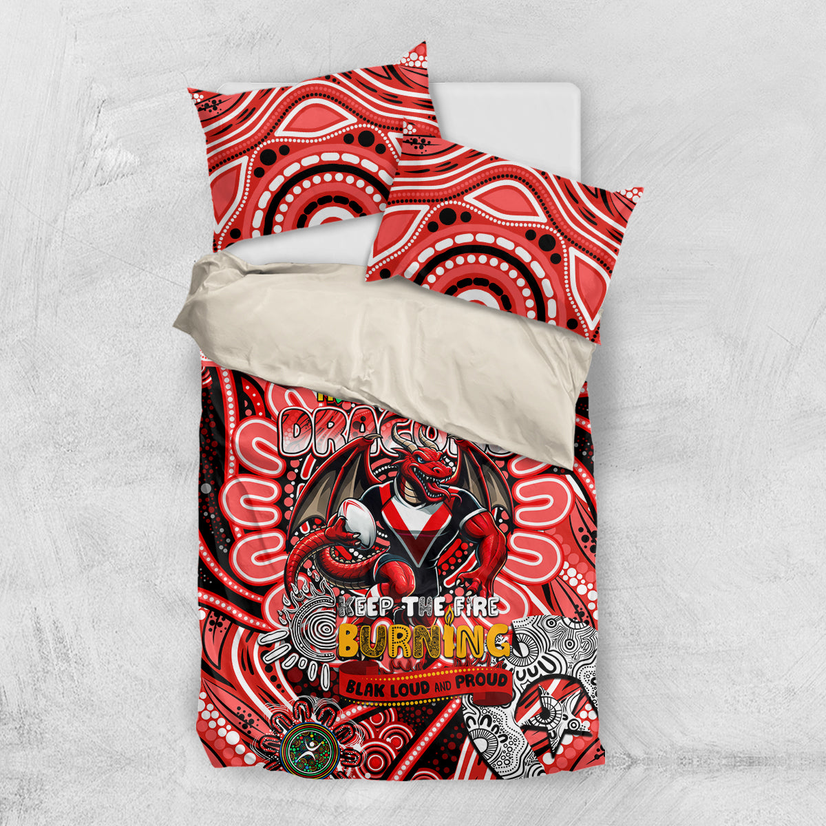 NAIDOC Week 2024 Dragons Bedding Set Mascot Rugby - Vibe Hoodie Shop