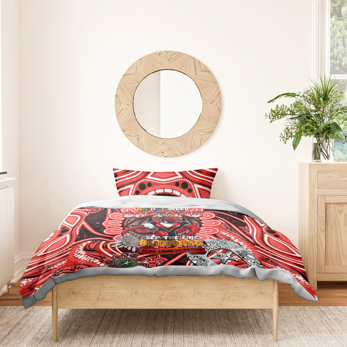 NAIDOC Week 2024 Dragons Bedding Set Mascot Rugby - Vibe Hoodie Shop
