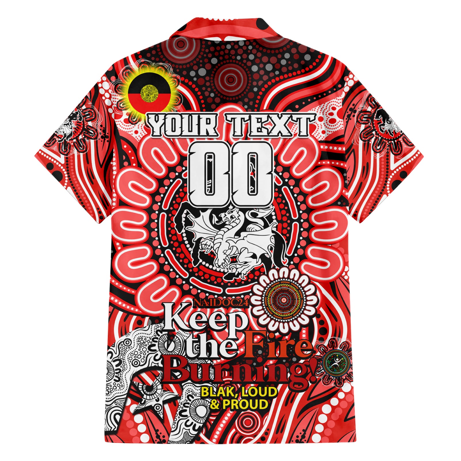 Custom NAIDOC Week 2024 Dragons Hawaiian Shirt Mascot Rugby - Vibe Hoodie Shop