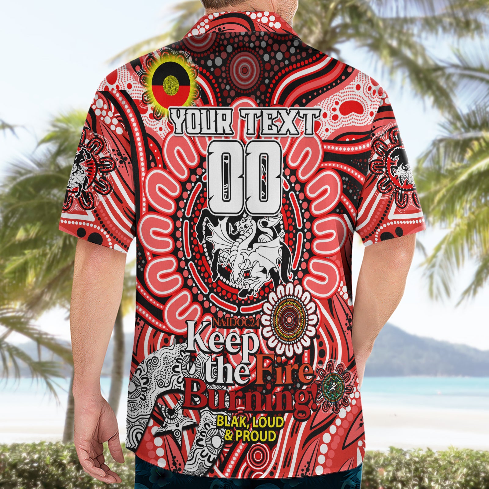 Custom NAIDOC Week 2024 Dragons Hawaiian Shirt Mascot Rugby - Vibe Hoodie Shop