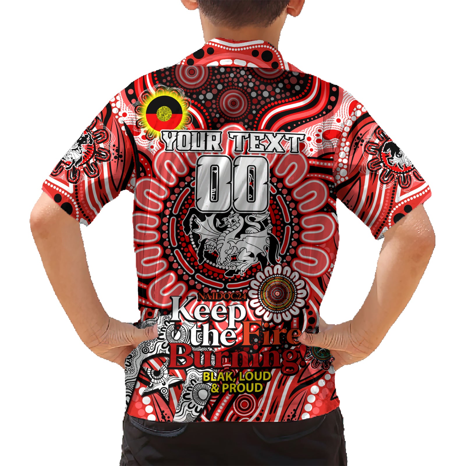 Custom NAIDOC Week 2024 Dragons Hawaiian Shirt Mascot Rugby - Vibe Hoodie Shop