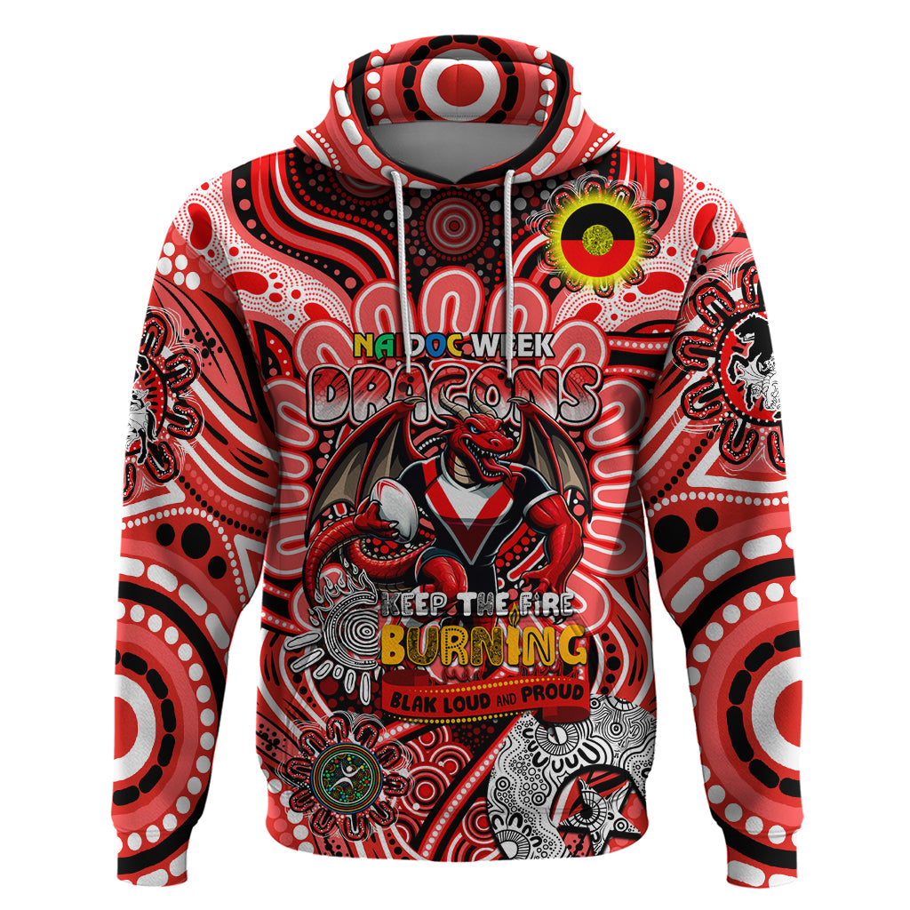Custom NAIDOC Week 2024 Dragons Hoodie Mascot Rugby - Vibe Hoodie Shop