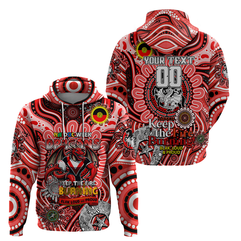 Custom NAIDOC Week 2024 Dragons Hoodie Mascot Rugby - Vibe Hoodie Shop