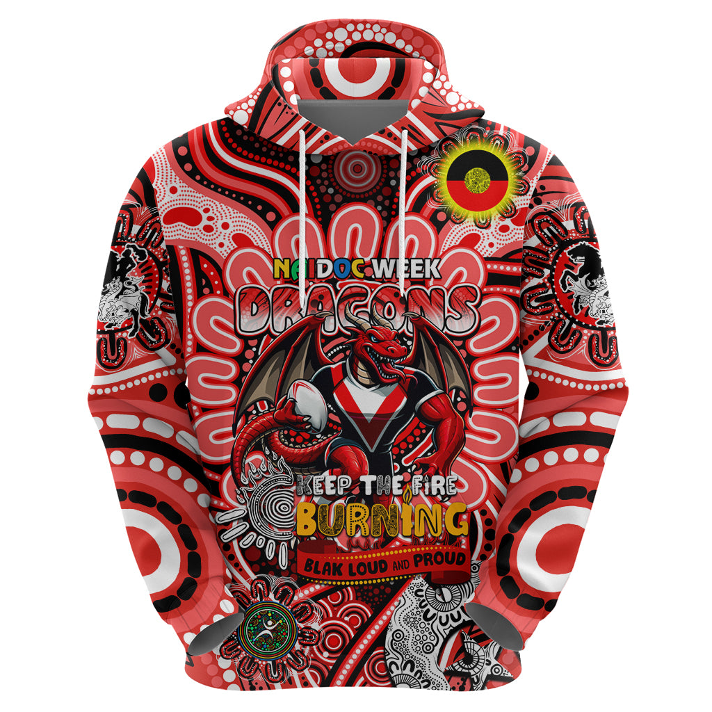 Custom NAIDOC Week 2024 Dragons Hoodie Mascot Rugby - Vibe Hoodie Shop