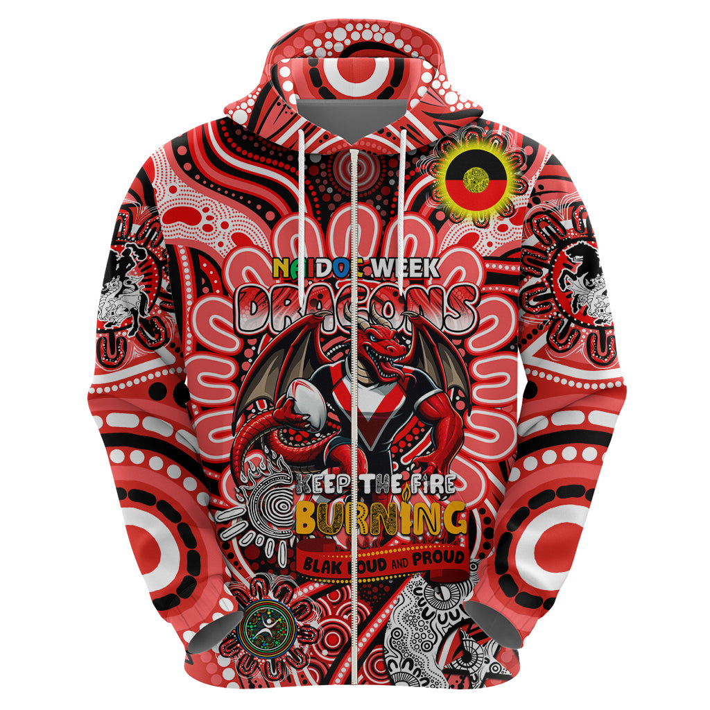 Custom NAIDOC Week 2024 Dragons Hoodie Mascot Rugby - Vibe Hoodie Shop